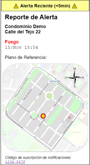 ejemplo de reporte de alerta