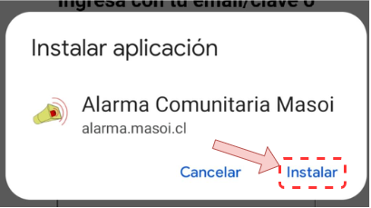 instalar aplicación